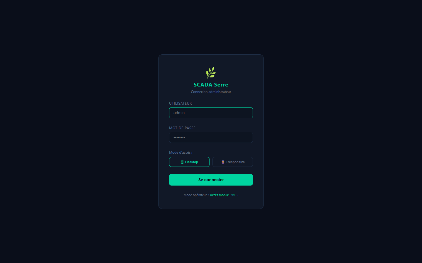 Page de connexion